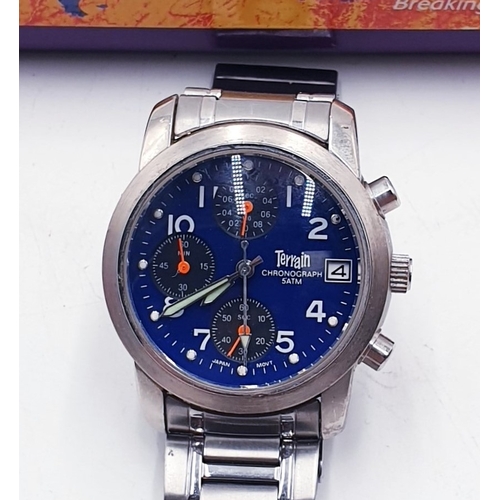 271 - TERRAIN GENTS CHRONOGRAPH WRIST WATCH (Found To Be Working When Photographed) (Original Tin)