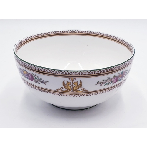 658 - WEDGWOOD CHINA 20cm Dia BOWL With ENAMEL DECORATION IN THE COLUMBIA DESIGN