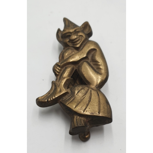 742 - BRASS LINCOLNSHIRE PIXIE DOOR KNOCKER