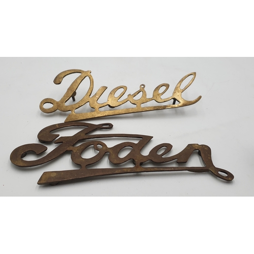 268 - BRASS Large 30cm FODEN DIESEL SIGNS (2)