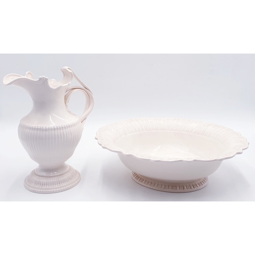 199 - LEEDS CREAMWARE Large 27cm JUG Plus Extra Large 34cm x 30cm BOWL