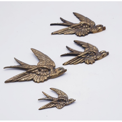 46 - BRASS BIRD WALL PLAQUES (4)