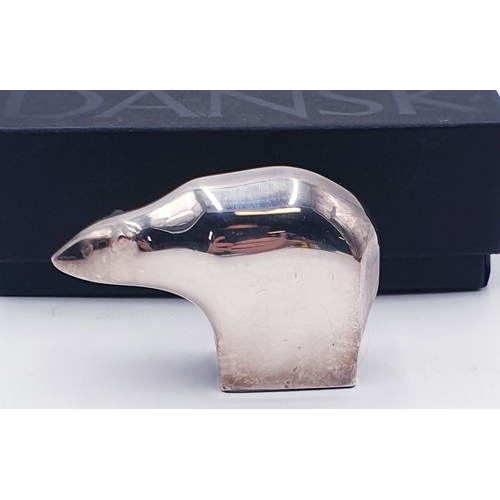 47 - DANSK SILVER PLATED MODEL OF A POLAR BEAR  (Original Box)