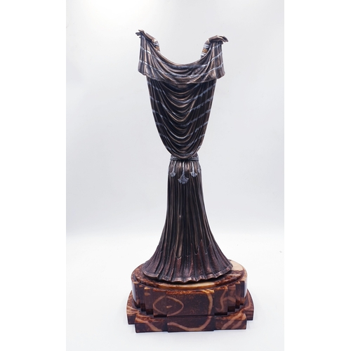 85 - COLD CAST BRONZE Extra Large 42cm ART DECO FIGURINE 'SALOME' MOUNTED ON A 10cm x 24cm MARBLE PLINTH.... 