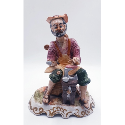 90 - CAPO DI MONTE PORCELAIN Extra Large 29cm x 20cm CHARACTER FIGURINE 'THE COBBLER'