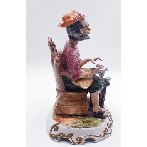 90 - CAPO DI MONTE PORCELAIN Extra Large 29cm x 20cm CHARACTER FIGURINE 'THE COBBLER'