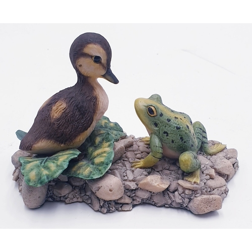 94 - BORDER FINE ARTS 12cm MODEL OF A DUCKLING And FROG FE 10 
(Border Fine Arts Duckling and Frog from t... 