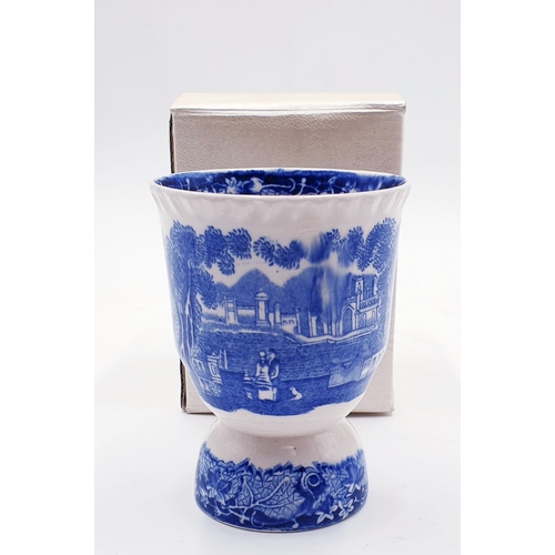 212 - MASON'S IRONSTONE DOUBLE EGG CUP IN THE VISTA BLUE DESIGN (Original Box)