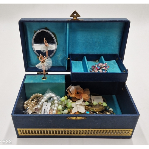 228 - JEWELLERY BOX & CONTENTS