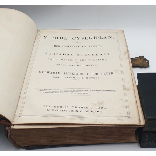 241 - WELSH BIBLE 1870s, Plus 2 BOOKS BY H.V MORTON 'IN THE STEPS OF ST PAUL'  (1st Edition) & 'IN THE STE... 