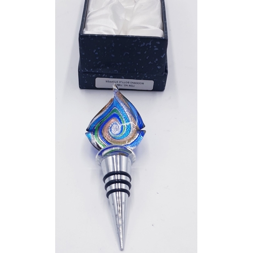 776 - SHUDEHILL GIFT WARE GLASS WINE BOTTLE STOPPER