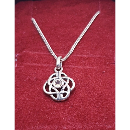 787 - SILVER (925) CELTIC STYLE NECKLACE (Boxed)