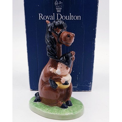 802 - ROYAL DOULTON 13.3cm MODEL OF A PONY And CHILD 