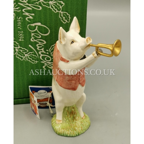 735 - BESWICK 12.7cm CHARACTER MODEL OF A LARGE WHITE PIG 