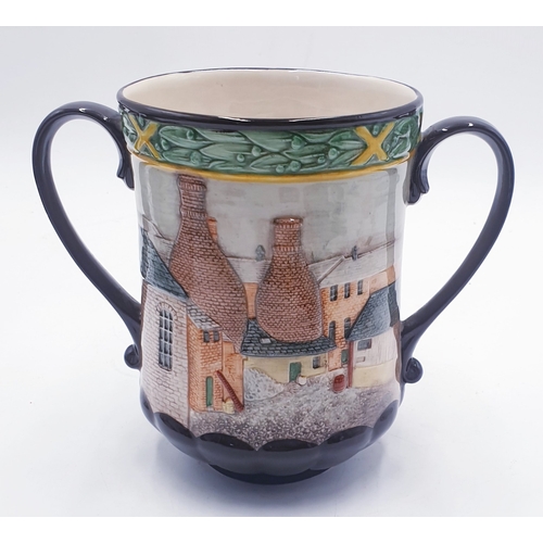 13 - ROYAL DOULTON Large 16cm TWIN HANDLED TANKARD 'POTTERY IN THE PAST' D6696 c1982 Designed By Mr Graha... 