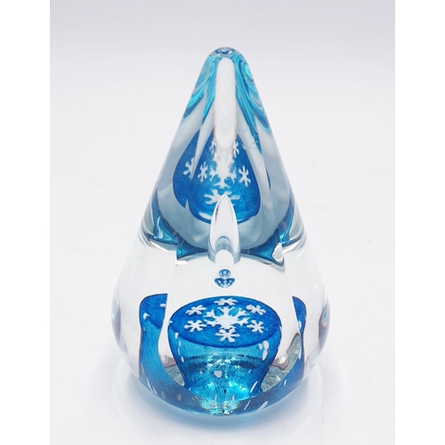 16 - CAITHNESS CRYSTAL GLASS 11cm PAPERWEIGHT  'WINTER' FROM THE FOUR SEASONS COLLECTION