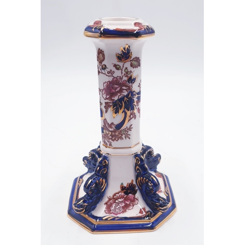 7 - MASONS IRONSTONE 17.5cm CANDLESTICK IN THE BLUE MANDALAY DESIGN