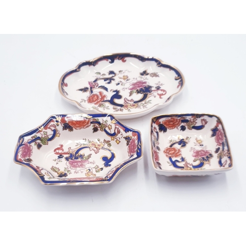 8 - MASONS IRONSTONE TRINKET TRAYS (3) IN THE BLUE MANDALAY DESIGN