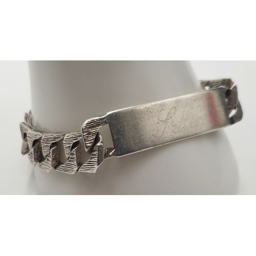 38 - SILVER 21cm GENTS ID  BRACELET (Total Weight 37.8 Grams)