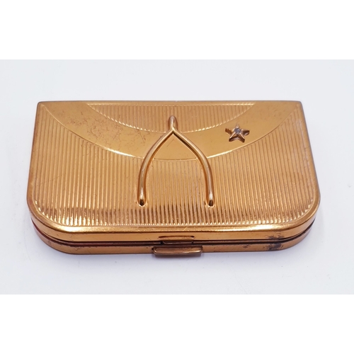 43 - COTY WISHBONE 9cm x 6cm COMPACT  c1940s/50s