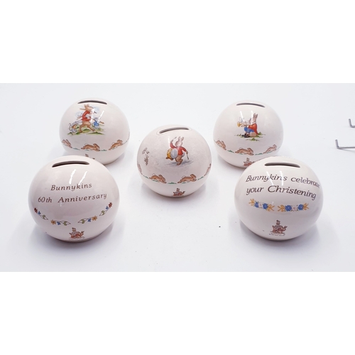 51 - ROYAL DOULTON BUNNYKINS MONEY BALLS (5)