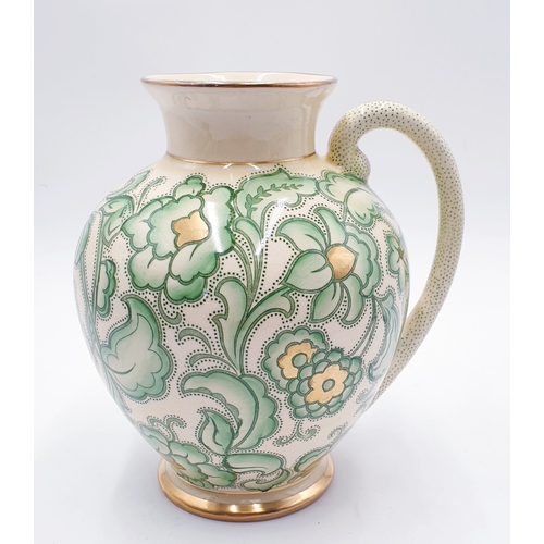 64 - R H & S L PLANT Ltd TUSCAN DECORO 19.5cm JUG

(Manufacturers of porcelain at the Tuscan Works, Longt... 