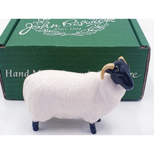 73 - BESWICK 8.3cm MODEL OF A BLACK FACED RAM (Model No 3071) (Black/White Gloss Colourway) 1988/2002 Des... 