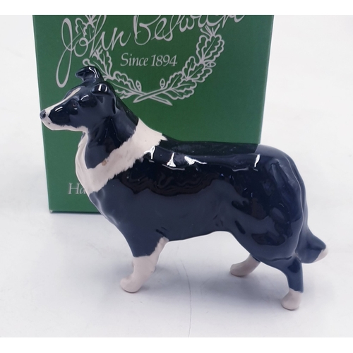 75 - BESWICK Small  7.6cm MODEL OF A SHEEP DOG (Model No 1854) (Black/White Gloss Colourway,Gold Backstam... 