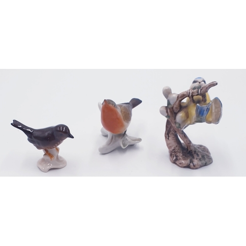 93 - PORCELAIN MODELS OF 3 BIRDS To Include GOEBEL,DRESDEN,SITZENDORF,Etc