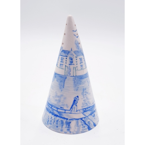 135 - EMILIO JAMES CERAMIC (Hand Painted) 15cm CONICAL SUGAR SHAKER IN THE LADY OF THE LAKE DESIGN (Limite... 