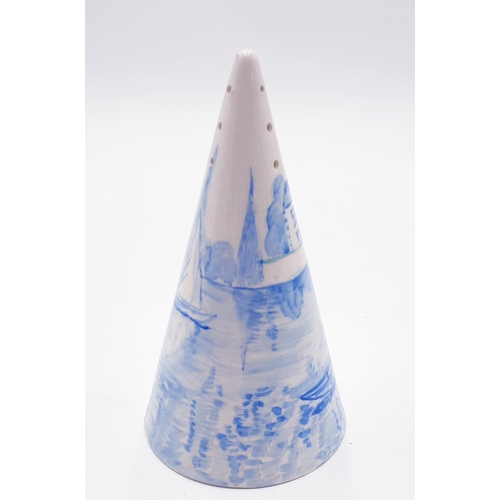 135 - EMILIO JAMES CERAMIC (Hand Painted) 15cm CONICAL SUGAR SHAKER IN THE LADY OF THE LAKE DESIGN (Limite... 