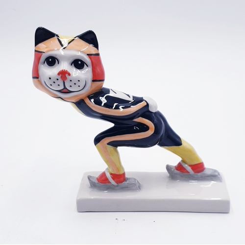 152 - LORNA BAILEY 13cm x 14cm MODEL OF THE SPEED SKATER CAT PART OF THE WINTER OLYMPIC COLLECTION (Produc... 