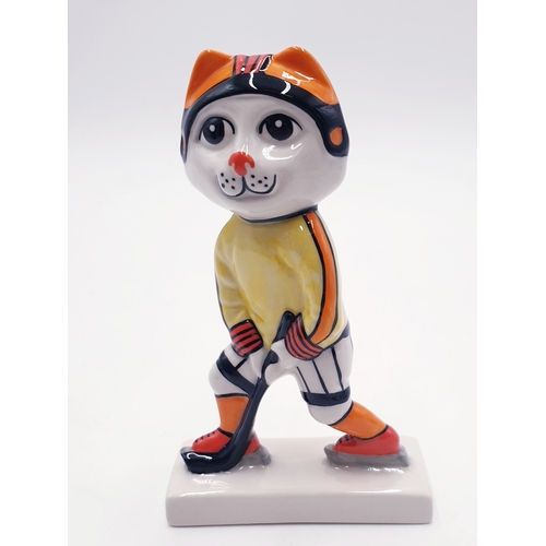 155 - LORNA BAILEY 15.5cm MODEL OF THE ICE HOCKEY PLAYER CAT PART OF THE WINTER OLYMPIC COLLECTION (Produc... 