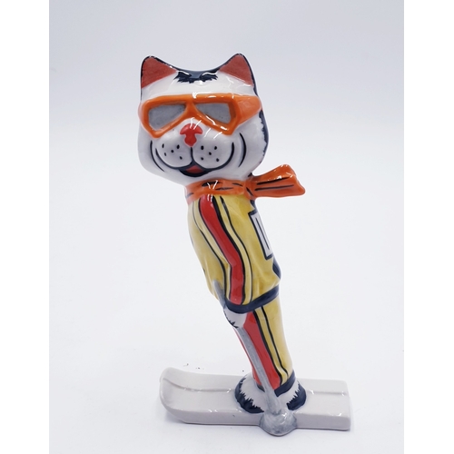 156 - LORNA BAILEY 15.5cm MODEL OF THE SKIER CAT PART OF THE WINTER OLYMPIC COLLECTION (Produced To Coinci... 