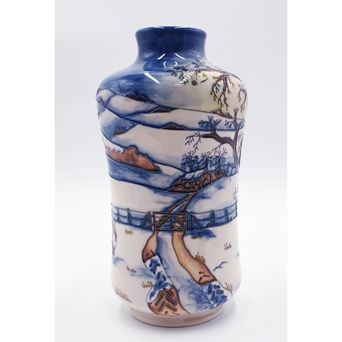 170 - MOORCROFT 20.5cm VASE IN THE WOODSIDE FARM DESIGN c2000 By Designer Anji Davenport
(In 2000 Anji Dav... 