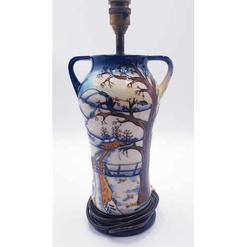 174 - MOORCROFT Large 28cm LAMP BASE IN THE WOODSIDE FARM DESIGN c2000 By Designer Anji Davenport
(In 2000... 