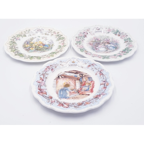 183 - ROYAL DOULTON CHINA 21cm Dia PLATES (3) 'WINTER', 'SPRING' & 'SUMMER' FROM THE BRAMBLY HEDGE FOUR SE... 