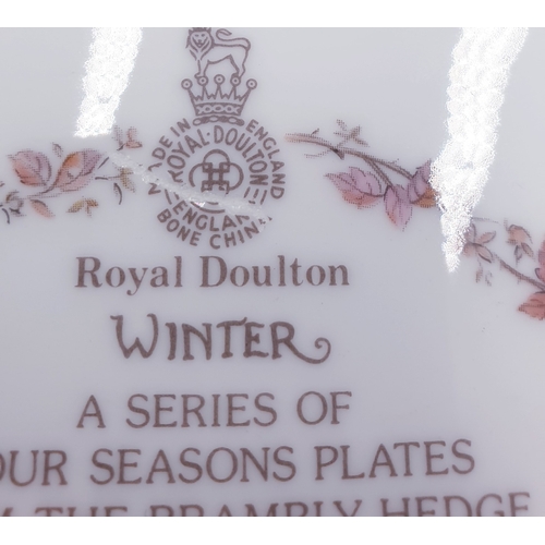 183 - ROYAL DOULTON CHINA 21cm Dia PLATES (3) 'WINTER', 'SPRING' & 'SUMMER' FROM THE BRAMBLY HEDGE FOUR SE... 