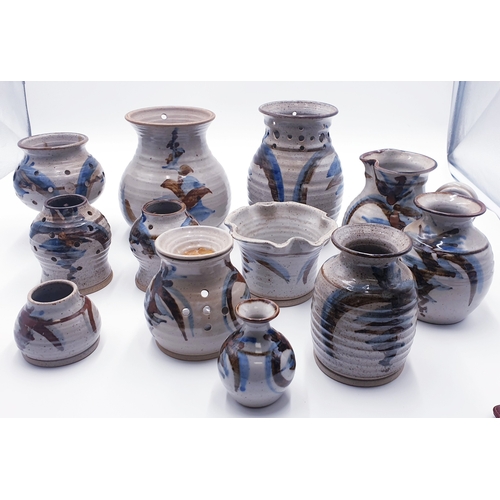 186 - WMP STUDIO POTTERY STONE WEAR ITEMS (Qty Of) (By Steve Marr,Warmington Mill) Inc VASES, JUGS , OIL B... 