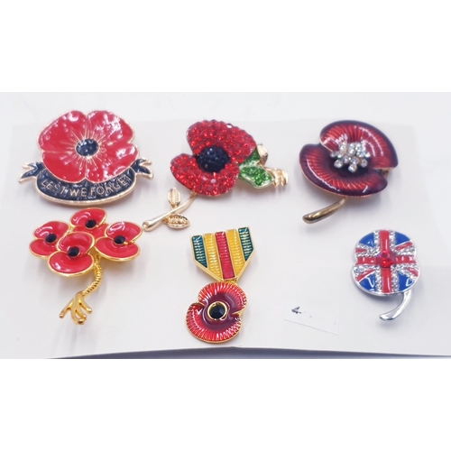 193 - POPPY BROOCHES (6)