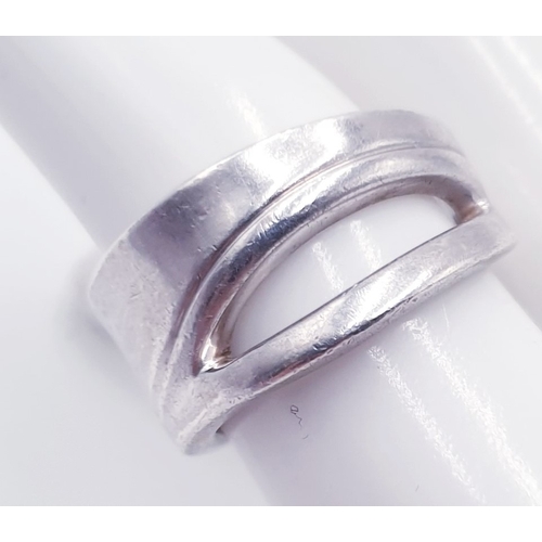 573 - SILVER (Fully Hallmarked) EMPORIO ARMANI RING (Size P , Total Weight 11.7 GRams)