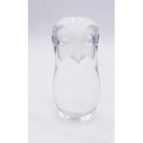 649 - LANGHAM 11cm GLASS OWL