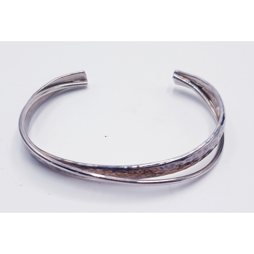 655 - SILVER (925) DOUBLE BANGLE (Hand Crafted By Silvarious) With CASE & CARD