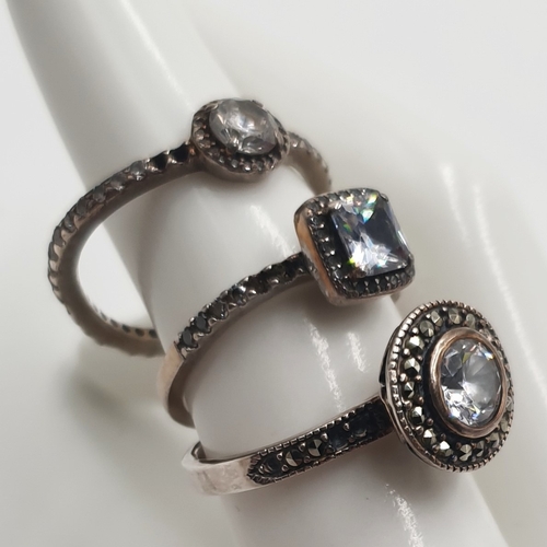 695 - PANDORA SILVER RINGS (3)