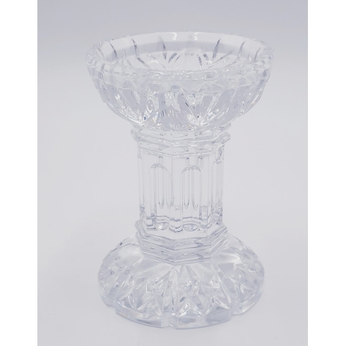 760 - WATERFORD CRYSTAL 15cm PILLAR CANDLESTICK IN THE BETHANY DESIGN