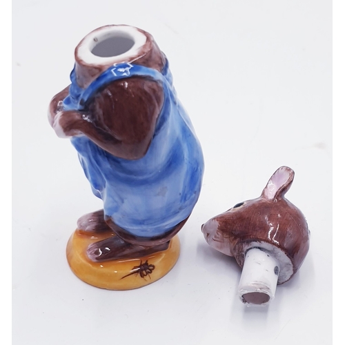 772 - ROYALE STAFFORD Miniature 7.5cm BOTTLE FASHIONED AS A MOUSE TOGETHER WITH CERAMIC Miniature 10cm PER... 