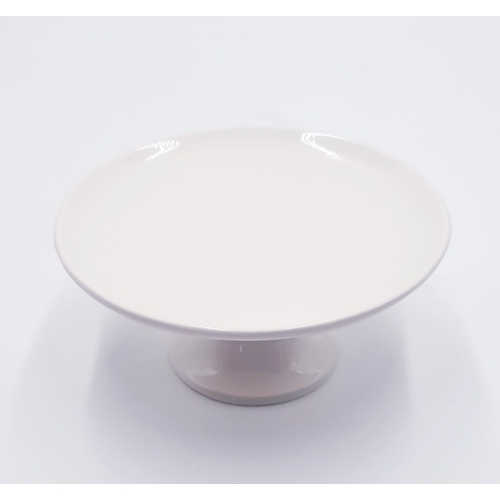 776 - WEDGWOOD CHINA 15cm Dia TAZZA Plus WEDGWOOD QUEENS WARE WHITE/PINK EMBOSSED 12.5cm x 10cm LIDDED BOX