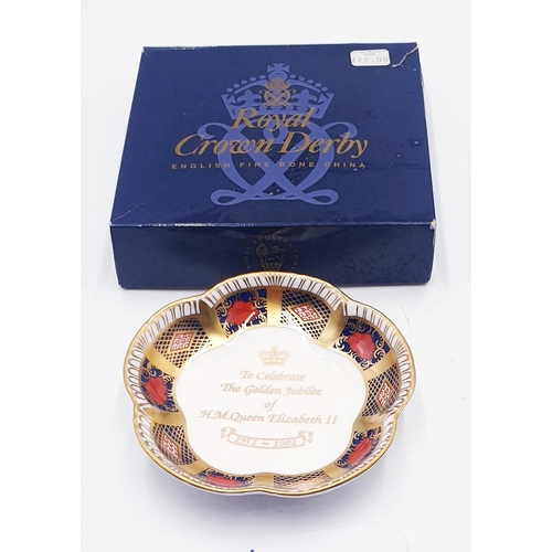 779 - ROYAL CROWN DERBY GOLDEN JUBILEE OLD IMARI FIVE PETAL TRAY (Limited To Golden Jubilee Year) (Certifi... 