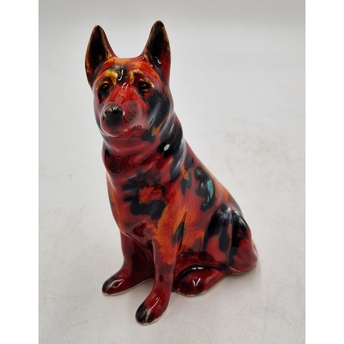 337 - ANITA HARRIS ART POTTERY 12.5cm MODEL OF A GERMAN SHEPHERD (Signed In Gold By Anita Harris)