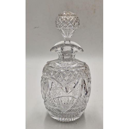 26 - CRYSTAL CUT ROUND DECANTER (9th August 1914 To 1934)